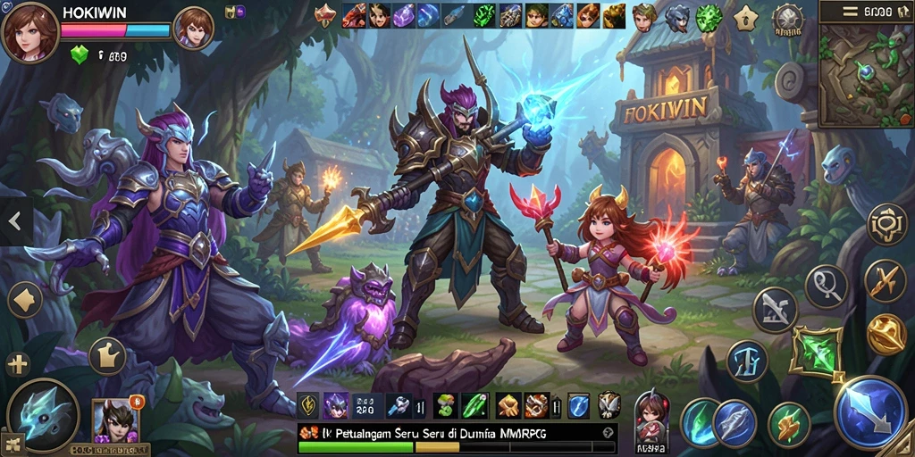 Tampilan gameplay HOKIWIN yang seru di dunia MMORPG.