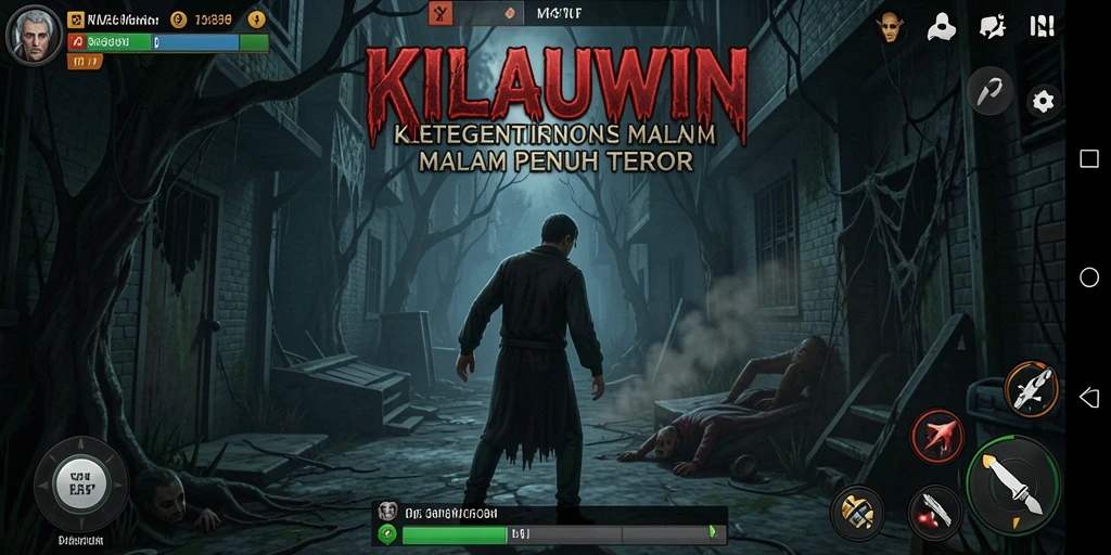 Screenshot gameplay KILAUWIN menampilkan suasana menyeramkan dan menegangkan.
