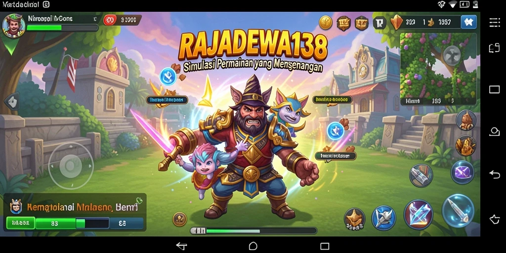 Tangkapan layar gameplay RAJADEWA138 yang menampilkan simulasi dinamis.
